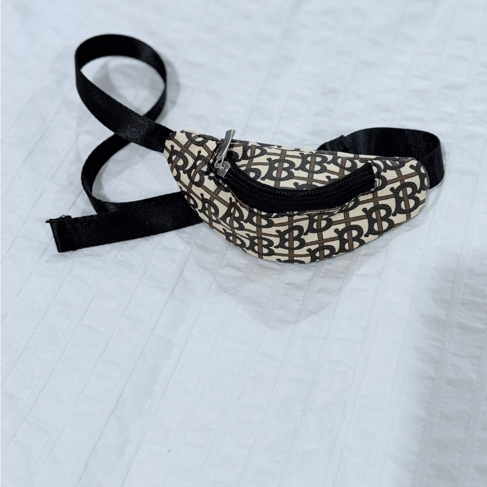 Black and Cream Logo Dog Belt Fanny Pack